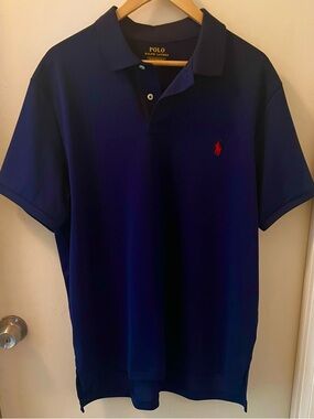 Polo by Ralph Lauren Navy Short-Sleeve Shirt, Size XL